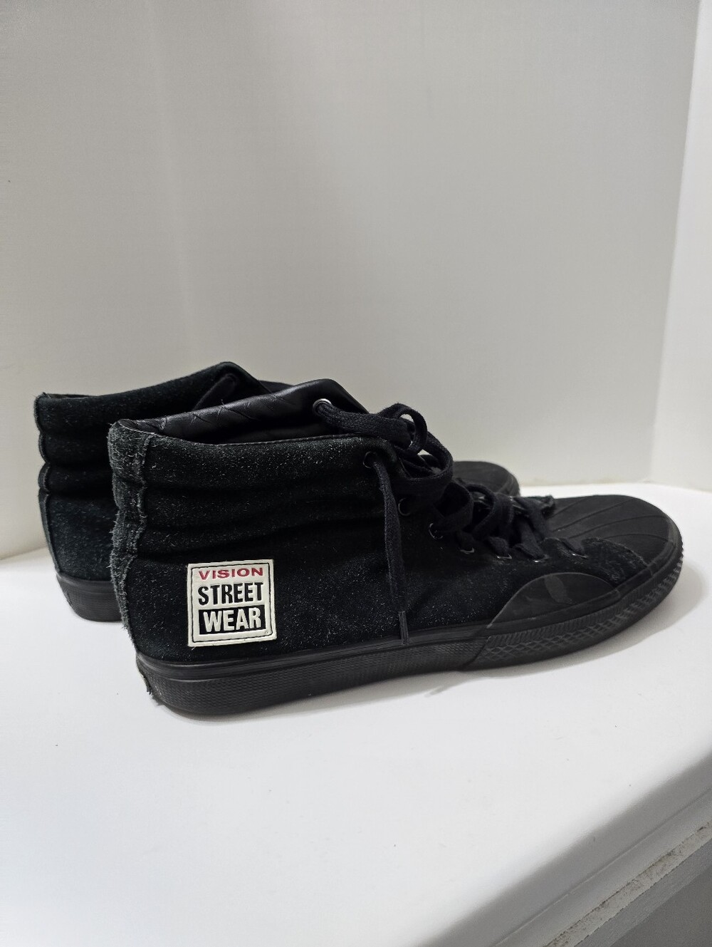 Vintage Vision Street Wear Black High-Top Sneakers